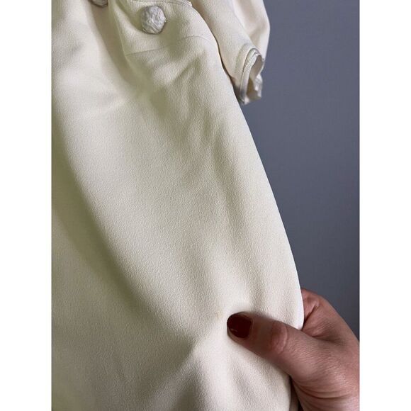 Self-Portrait Diamante Collar Mini Dress White‎ Heavy Double Crepe Size 0 Bridal - Picture 7 of 16